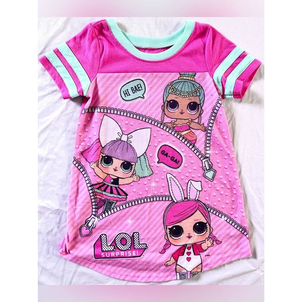 LOL Surprise Nightgown & Gymboree Dino Princess Nightgown Bundle – Size 4 Girls